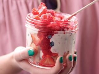 Mousse de fruits rouges au mascarpone