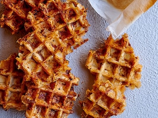 Gaufres apéro aux lardons