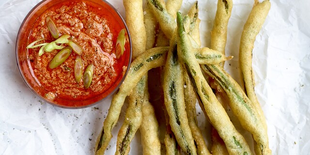 Tempura de haricots verts