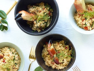 Risotto aux crabe, fenouil et salicornes