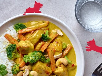 Poulet au curry et aux légumes croquants
