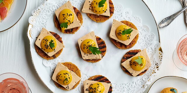 Peperkoektoast met foie gras en mango