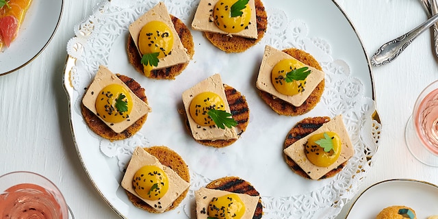 Peperkoektoast met foie gras en mango