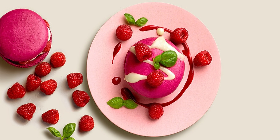 Macaron van framboos