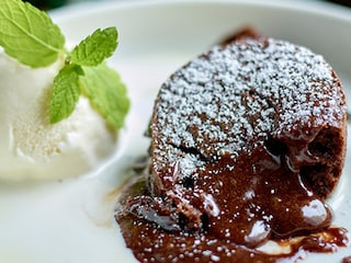 Moelleux aux chocolat et glace vanille