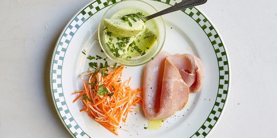 Groenekoolmousse met ham
