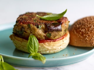 Burgers d'aubergines au basilic