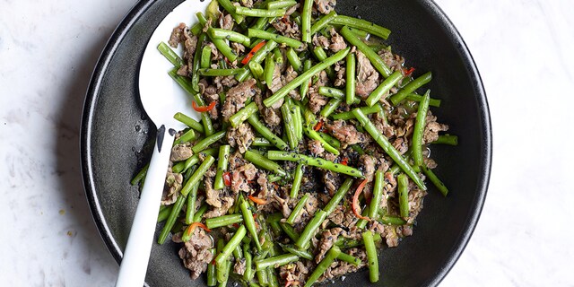 Bœuf sauté aux haricots verts