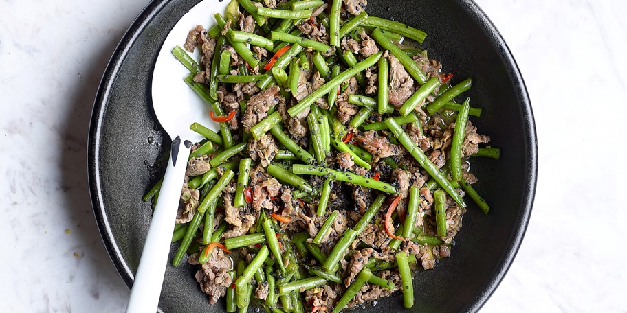 Bœuf sauté aux haricots verts