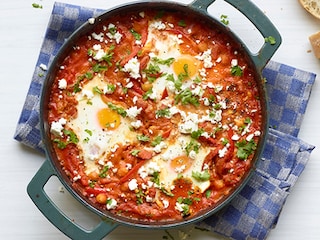 Shakshuka met kikkererwten en feta