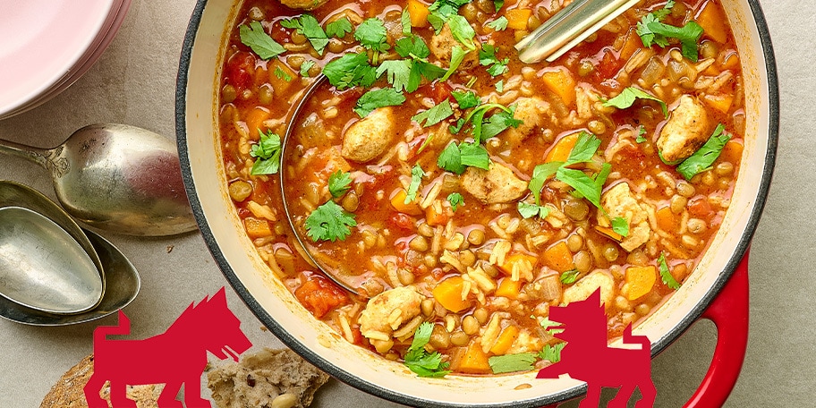 Soupe-repas aux boulettes et aux lentilles