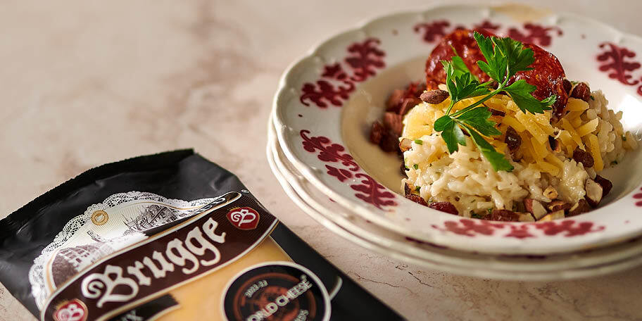 Easy risotto met Oud Brugge en chorizochips