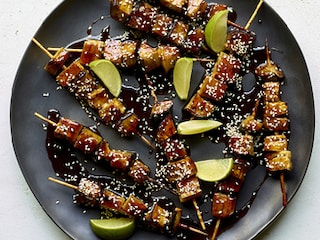 Yakitori van aubergines