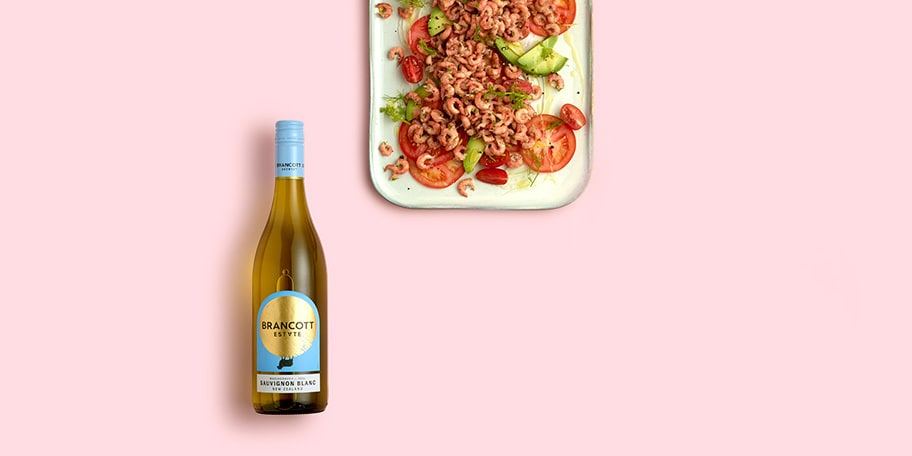 Carpaccio de tomates et crevettes grises