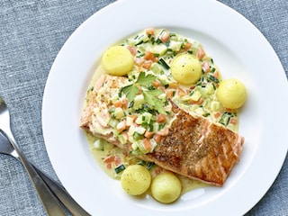 Zalm met fijne groentjes