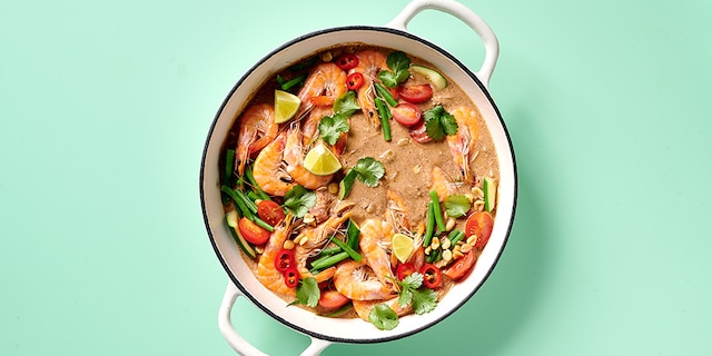 Caruru van gamba's met cashewnoten