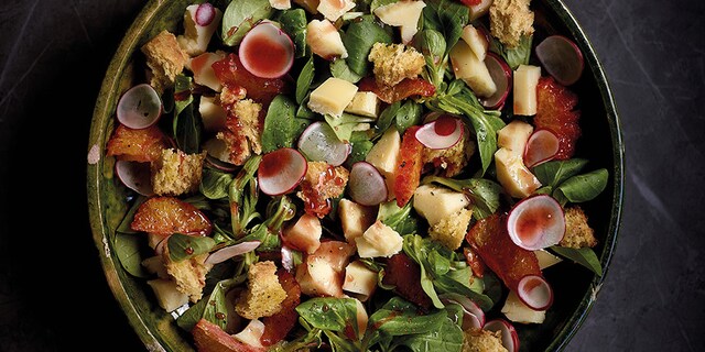 Salade au Beaufort et à l'orange confite