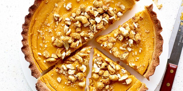 Tarte végane au butternut et aux noix de cajou