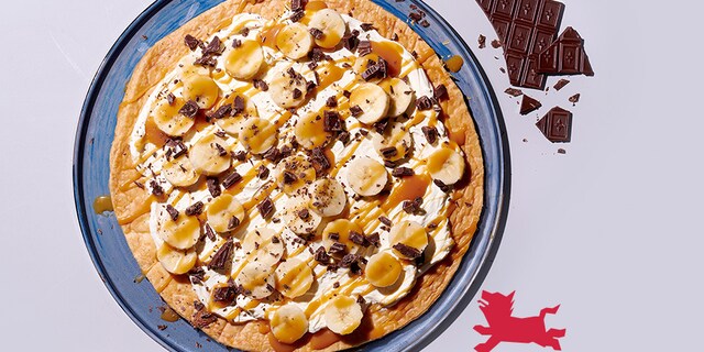 Fijne bananentaart met mascarpone en zoute karamel