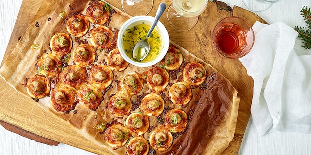 Mini pizzas aux chipolatas