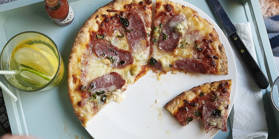 Pizza met gorgonzola