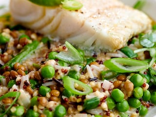 Risotto de céréales au lieu noir