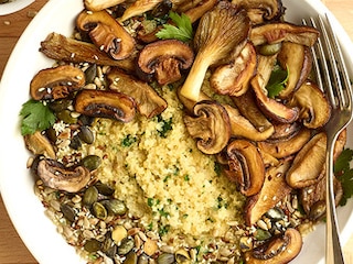 Quinoarisotto met champignons en zaadjes