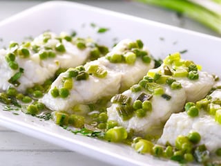 Loup de mer aux petits pois