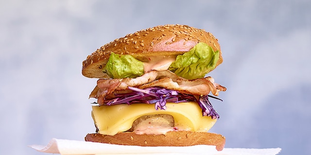 Baconburger zonder lactose