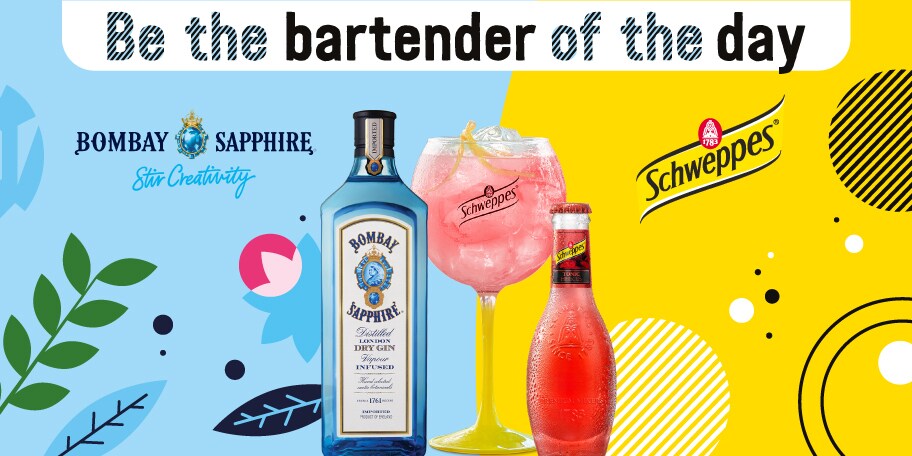 Bombay Sapphire & Schweppes Tonic Cocktail