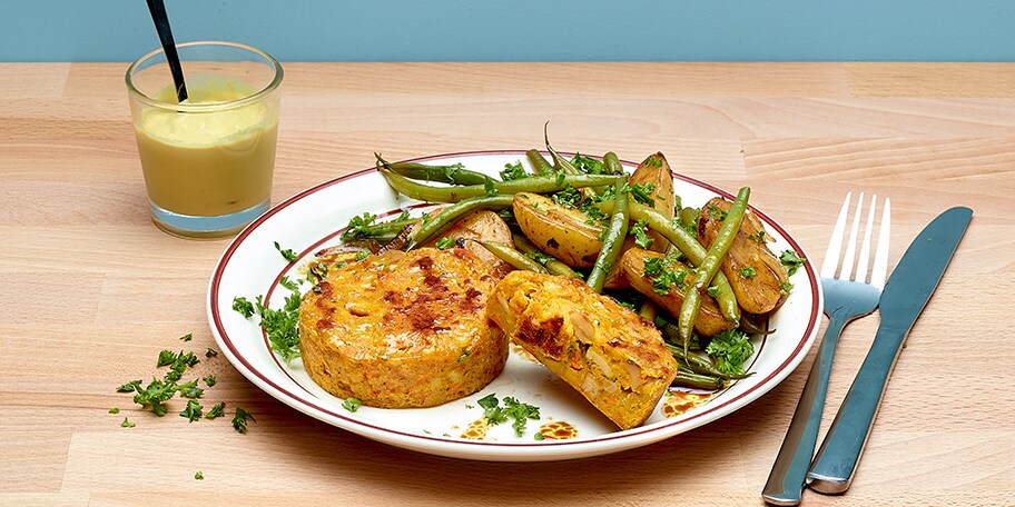 Veggieburger met sperziebonen op Luikse wijze
