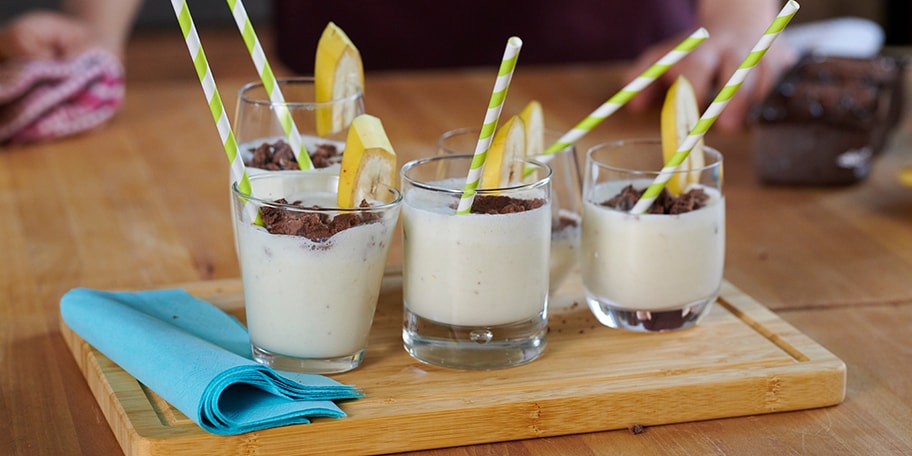 Bananenmilkshake met cookies