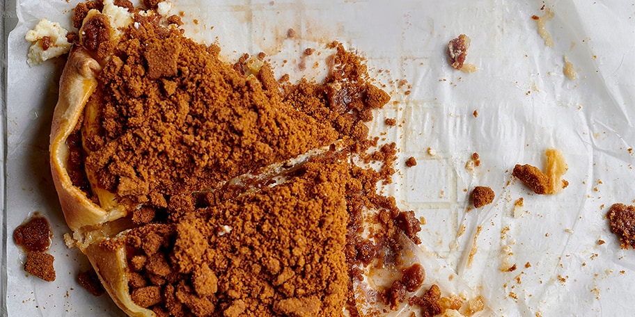 Cheesecake aux pommes et au crumble de spéculoos