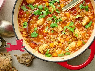 Soupe-repas aux boulettes et aux lentilles