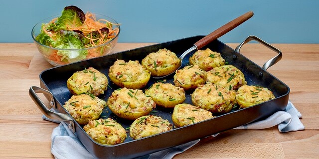 Gevulde aardappelen met ham