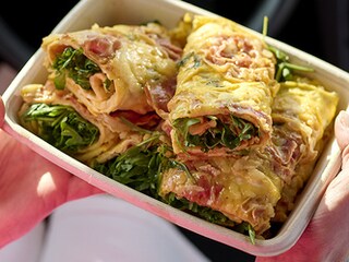Wraps d’omelette à la pancetta