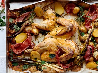 Poulet rôti en crapaudine