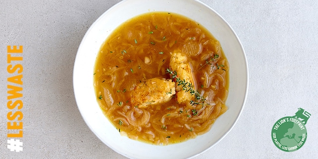 Soupe à l'oignon et knödels au fromage à raclette