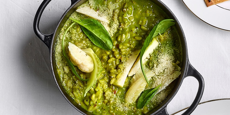 Risotto met spinazie en parmigiano