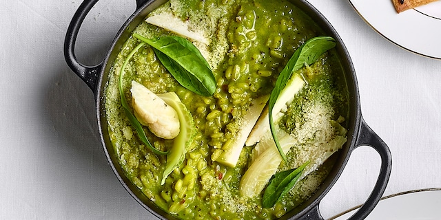 Risotto met spinazie en parmigiano