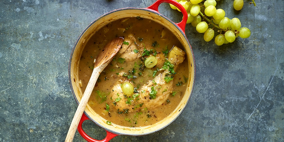 Poulet mijoté aux raisins