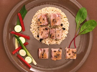 Kalfsblokjes met truffelrisotto