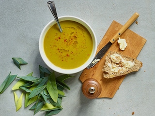 Velouté de patates douces aux poireaux