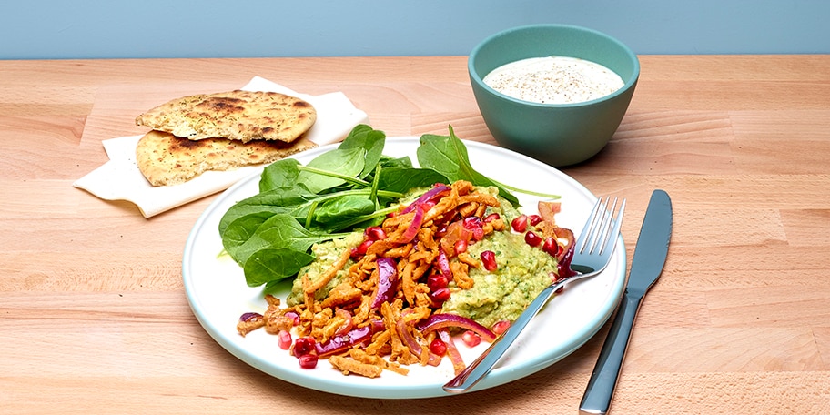 Vegetarische shoarma met snelle auberginekaviaar