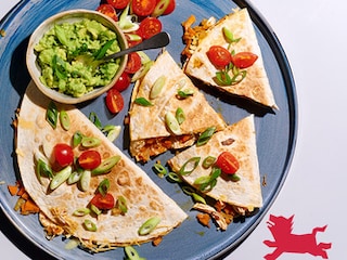 Quesadillas au poulet, carottes et gouda