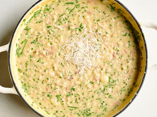 Aspergerisotto met pancetta