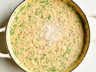 Aspergerisotto met pancetta