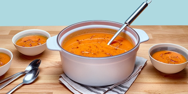 Soupe au potiron et aux lardons