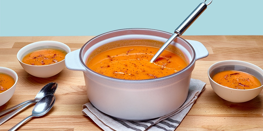 Soupe au potiron et aux lardons