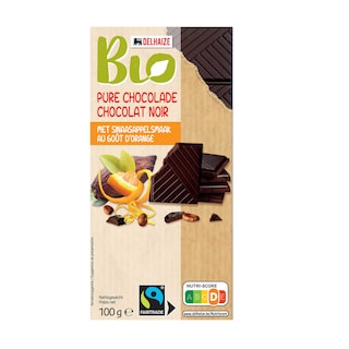 Delhaize | Bio | Chocolat | Noir | Orange | Bio | Fairtrade 